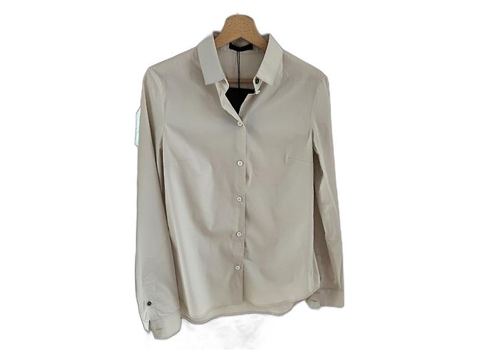 Camisa ajustada beige de algodón The Row