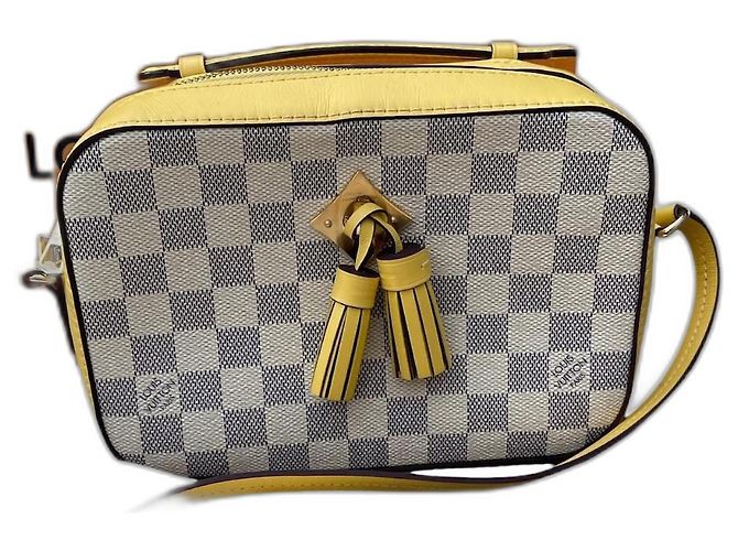 Bolsa de câmera Louis Vuitton Saintonge Damier Azur bege