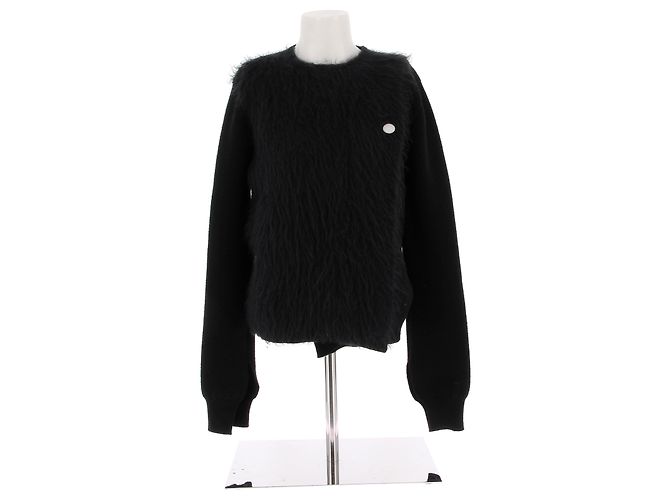 Céline Celine Strickwaren T.International M Wolle Schwarz