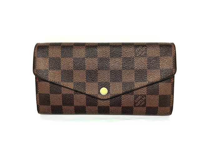 Cartera Sarah Damier Ebene Bi-fold Larga de Louis Vuitton
