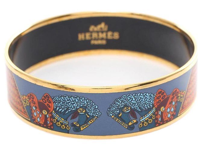 Hermès Hermes Emaille GM Bangle Blue Multiple colors Golden
