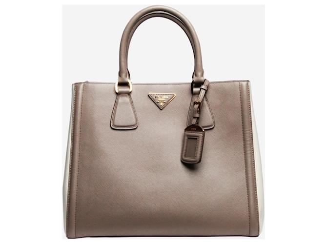 Prada Grey Saffiano leather Galleria bag ref.1633775 Joli Closet