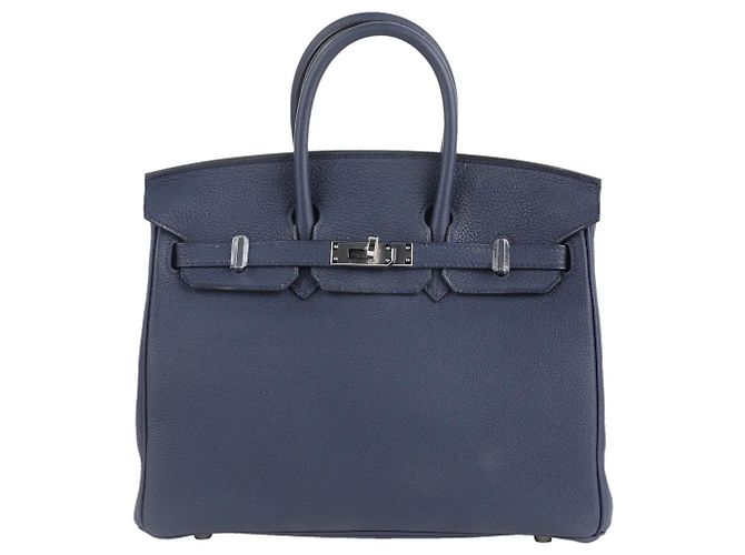Hermès Birkin 25 Bolsa de couro azul