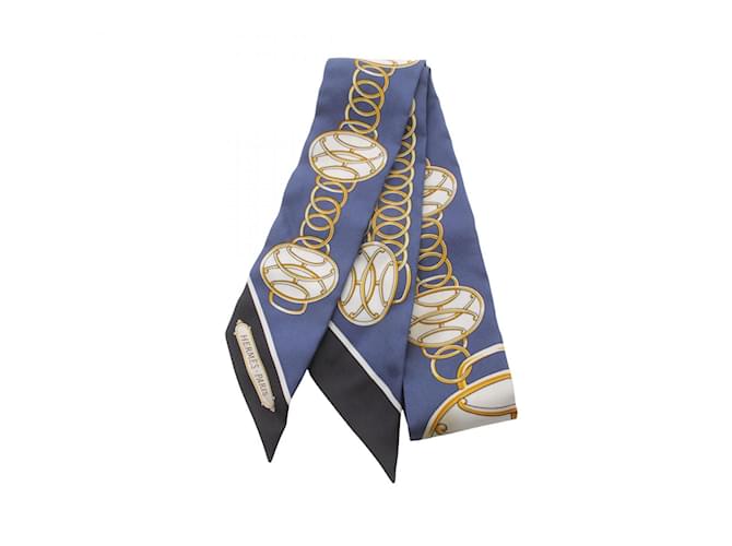 Hermès Hermes Twilly LIFT PROFILE Scarf Blue Multiple colors Silk  ref.1633976