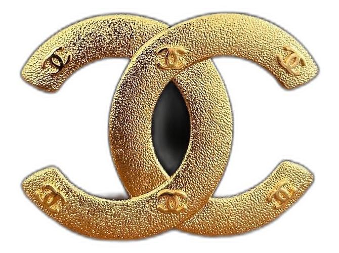 Chanel CC Brosche goldfarben Metall Golden