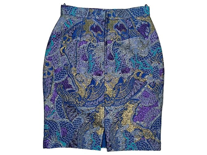 Saia em lurex azul Gianfranco Ferré
