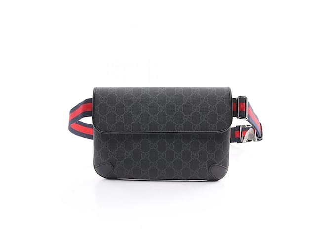 Gucci GG Supreme Sling Bag Brown Black Leather Cloth Plastic  ref.1634682
