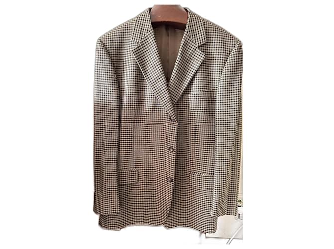 Marmont Gucci Monogrammed linen-blend suit jacket Brown Camel  ref.1634730