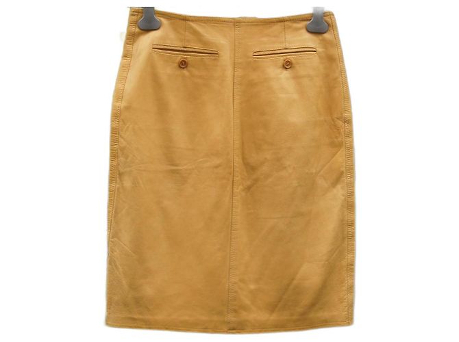 Falda Trussardi de cuero naranja