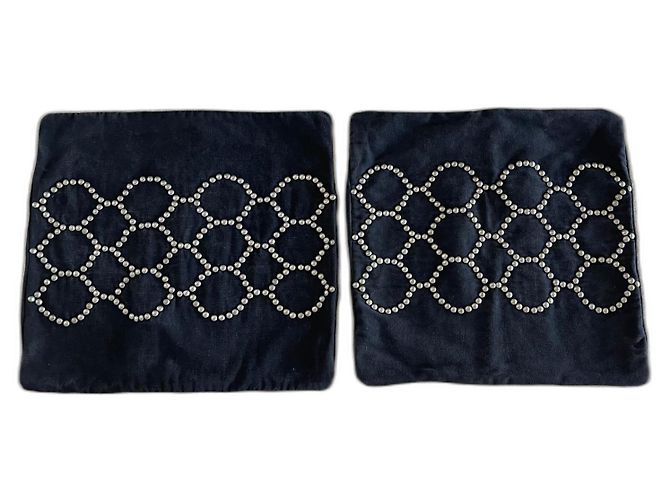 2 federe per cuscini nere con borchie By Malene Birger 45 x 45 cm Nero