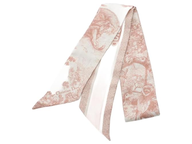 Christian Dior Silk Scarf in Pink and White ref.1634948