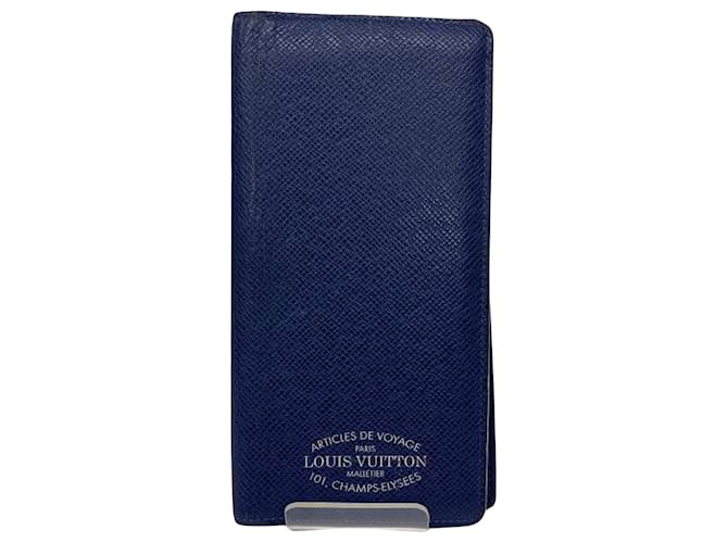 Louis Vuitton Brazza Blue Leather  ref.1635895