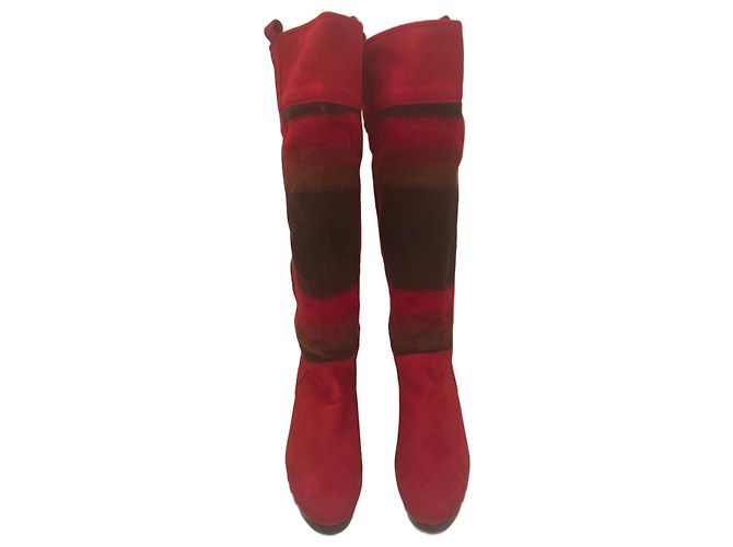 Autre Marque Arche boots nubuck and wool red multi color Multiple colors