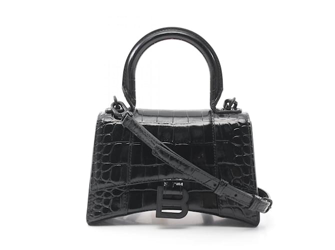 Balenciaga Hourglass XS Handbag Black Leather  ref.1636349