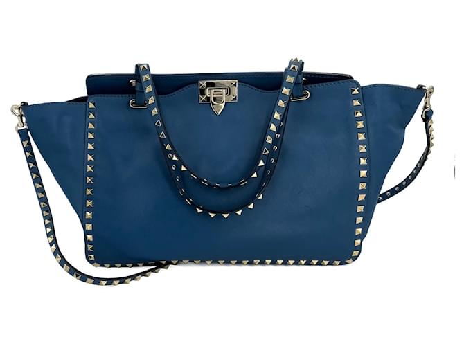 ハンドバッグ VALENTINO GARAVANI Woman Handbag Blue 2Y2B0B90ZKX UYS Valentino Garavani Rockstud Medium Calfskin Leather 2-Ways