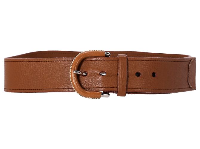 Cinturón de cuero texturizado marrón Prada Castaño