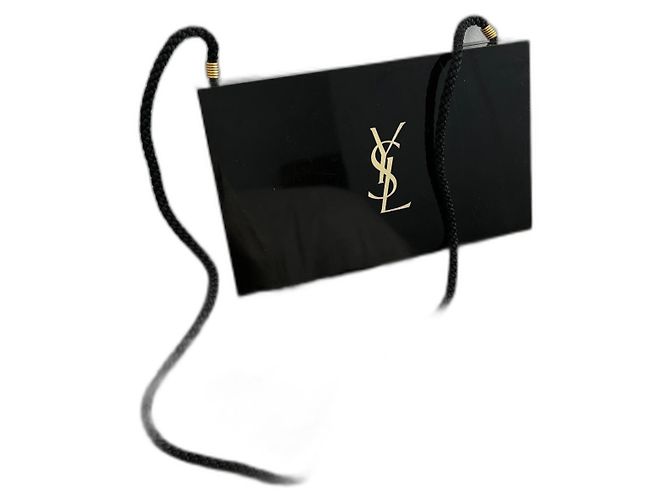 Yves Saint Laurent Opium Clutch aus schwarzem Lack und Seide 