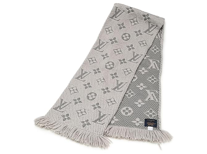 Louis Vuitton Gray Wool Logomania Scarf Brown Cloth  ref.1636684