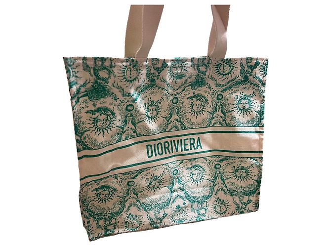 Bolsa tote Dior Riviera em tecido verde