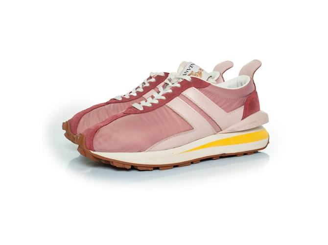 Lanvin, Paris Bumpr sneaker in pink Suede Leather ref