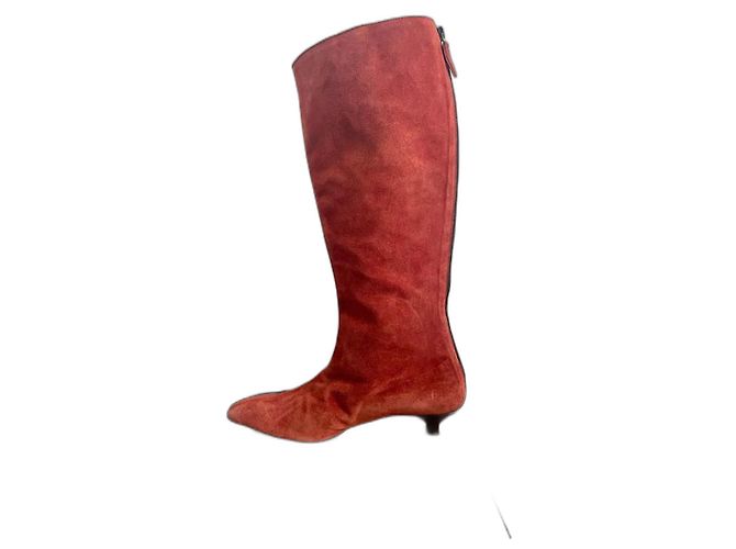 Philippe Model Deerskin Boots Red Orange