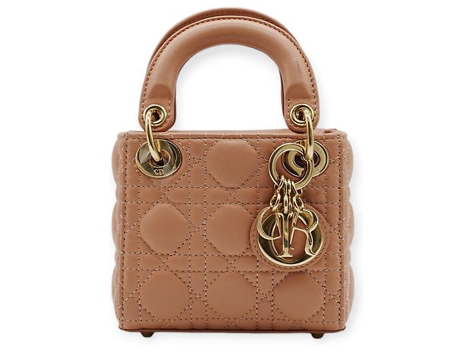 Bolsa de ombro Lady Dior Micro rosa