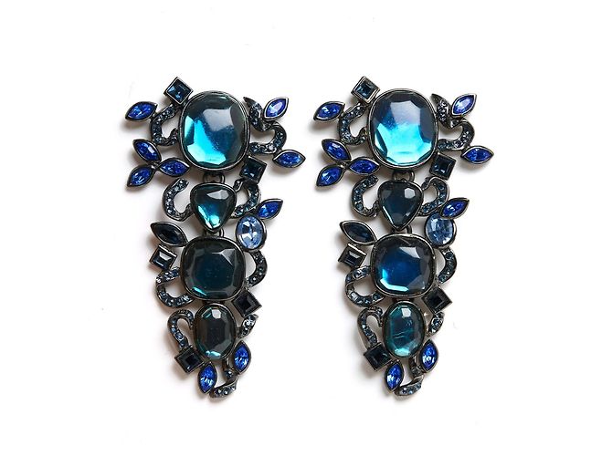 Yves Saint Laurent YSL Maxi Precious Snake Brincos de Clip Prata