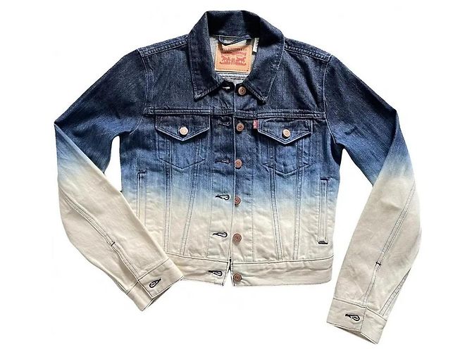 Giacca di jeans Trucker Levi's blu e bianca cotone Bianco