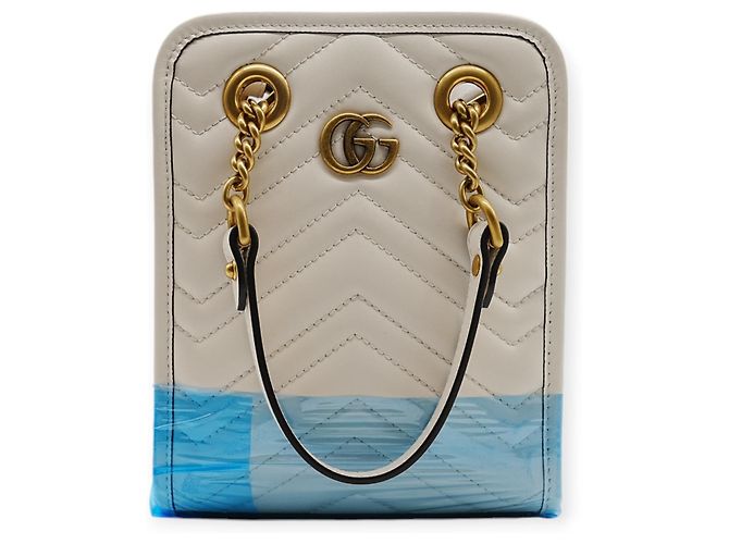 Bolsa Mini Matelassé Gucci Marmont Branco
