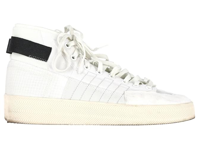 Autre Marque  Adidas Nizza Parley High-Top Sneakers in White Polyester  ref.1639123