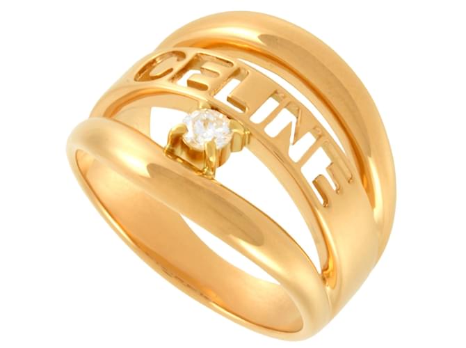 Céline Celine 18K Yellow Gold Diamond Band Ring  ref.1639941