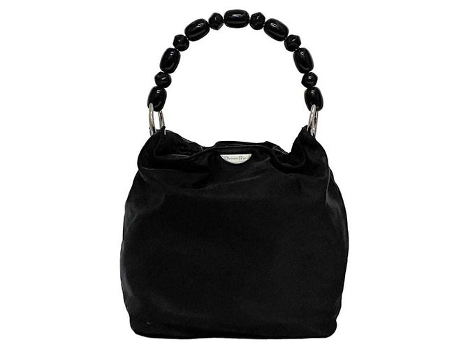 Christian Dior Black Maris Pearl Handbag Plastic Nylon ref.1640367 