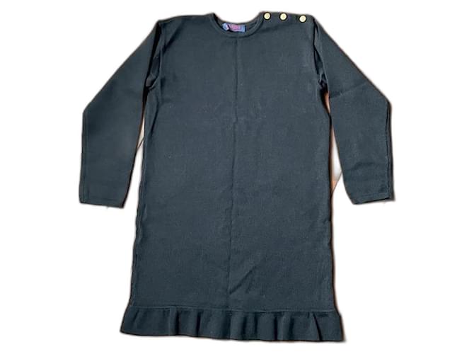 Autre Marque Dresses Golden Navy blue Wool Acrylic  ref.1640789