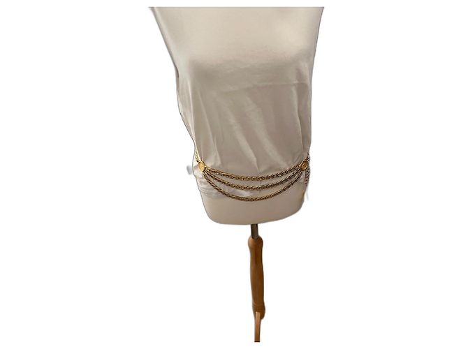 Cambon Chanel belt 3 rows gold Golden