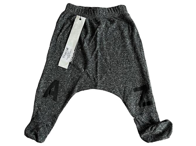 Autre Marque Nununu letter footed baby pants Dark grey Cotton  ref.1640927