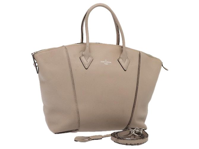 LOUIS VUITTON Parnacea Lockit MM Borsa Tote Beige M94593 LV Auth bs17840