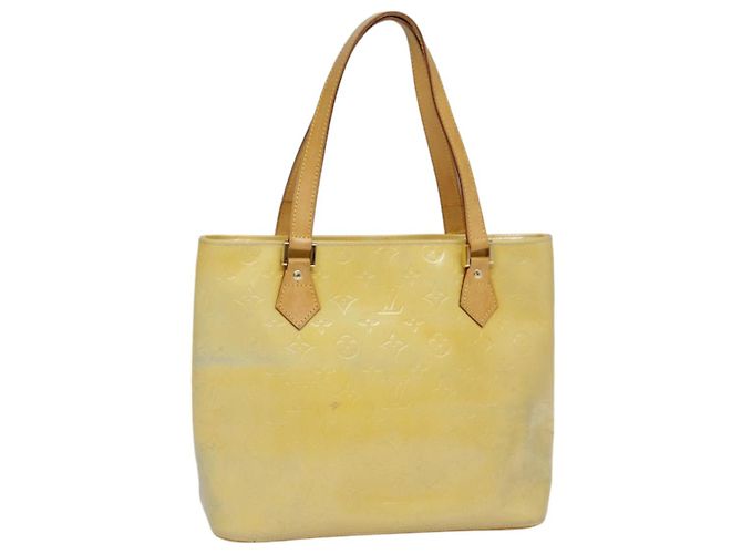 LOUIS VUITTON Monogram Vernis Houston Handtasche Grau M91053 LV Auth tb1165