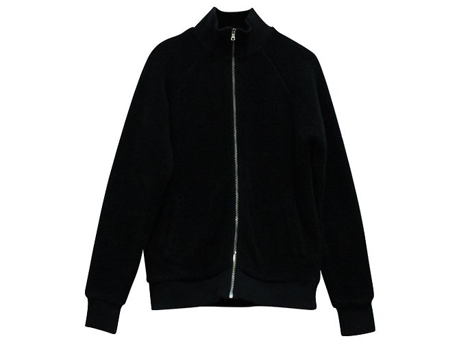 Autre Marque Mr P. Fleece Zip-Up-Jacke aus schwarzem Polyester