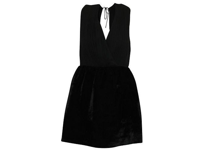 Robe à dos ouvert avec nœud Alice + Olivia en soie noire