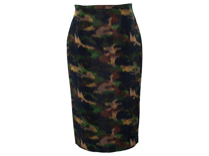 Falda midi estampada en camuflaje de Rochas
