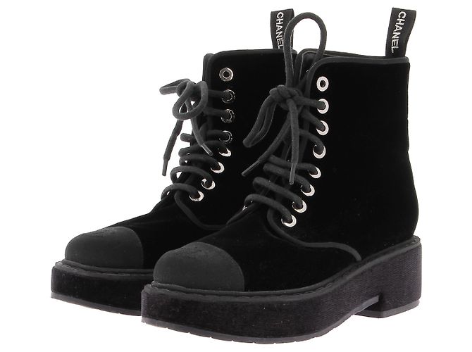 Botas Chanel T.EU 38 Terciopelo Negro
