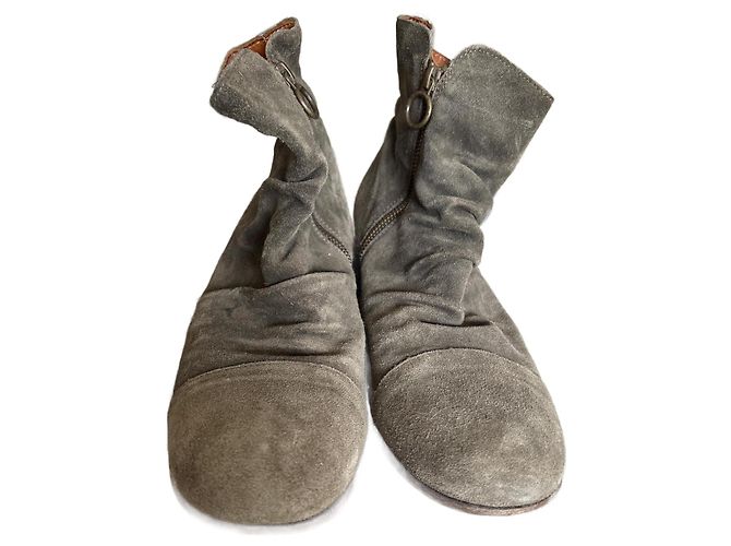 Autre Marque Fiorentini +Baker Lederstiefel Dunkelgrau 42 Anthrazitgrau