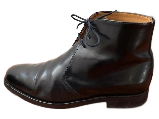Russell & Bromley Patton Stivaletti Alti in Pelle Lucida Nera Nero