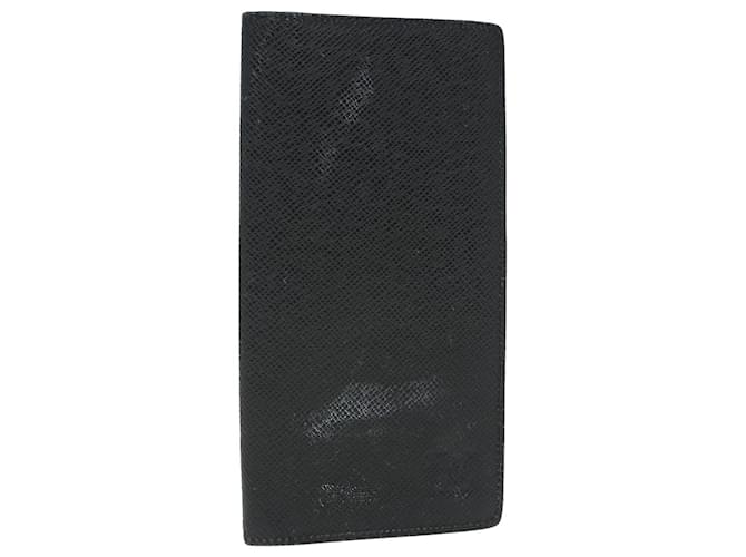 LOUIS VUITTON Taiga Brazza Portefeuille Long Wallet Ardoise M32572 Auth 89058 Grey Leather  ref.1642454