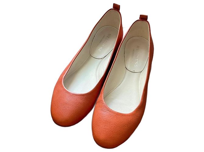 Bailarinas Heschung de cuero naranja