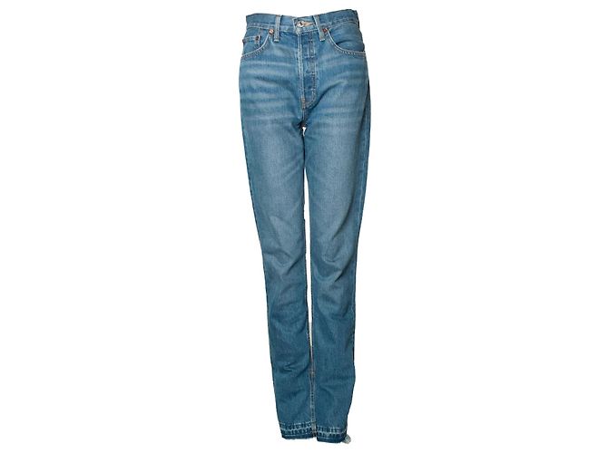RE/DONE, jeans azules con bordes sin terminar