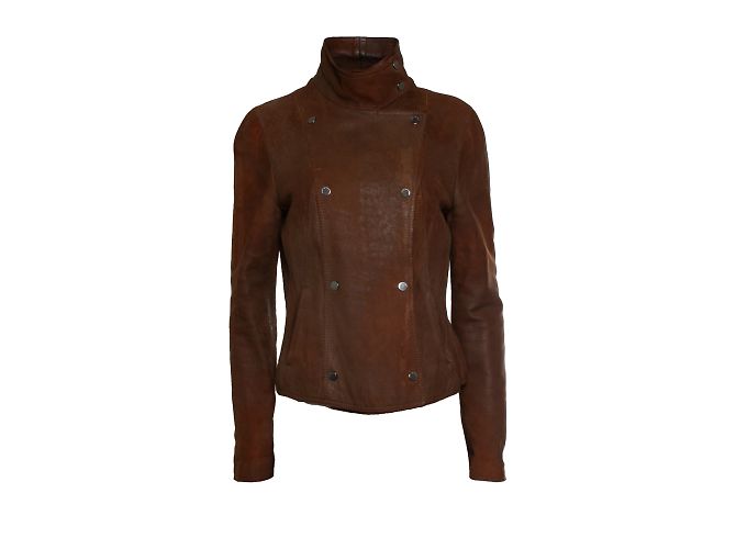 Braune Lederjacke Emporio Armani