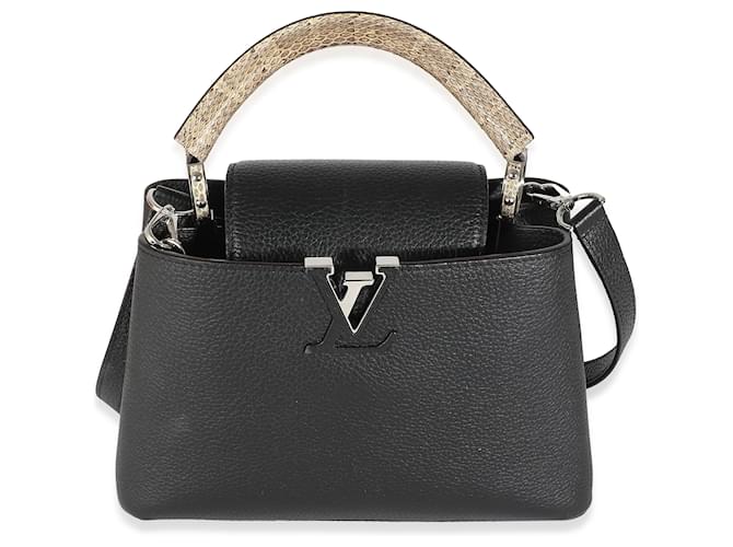 Louis Vuitton Black Taurillon Python Capucines BB Leather Exotic leather  ref.1642728