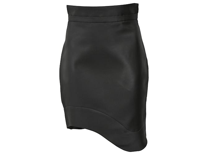 Autre Marque  Antonio Berardi Mini High-Waisted Waved Hem Skirt in Black Polyester  ref.1642818