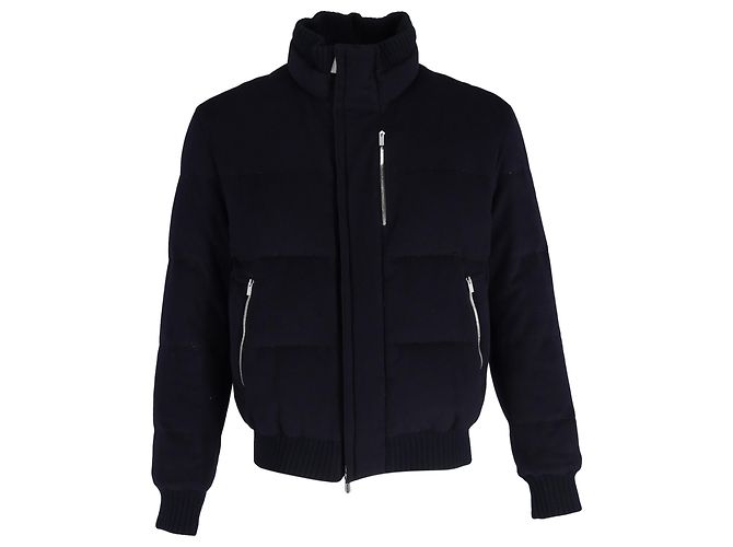 Hermès Bomber Jacket in Navy Blue Cashmere